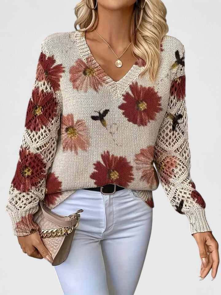 Maelynn™ – Floral Sweater for Timeless Elegance
