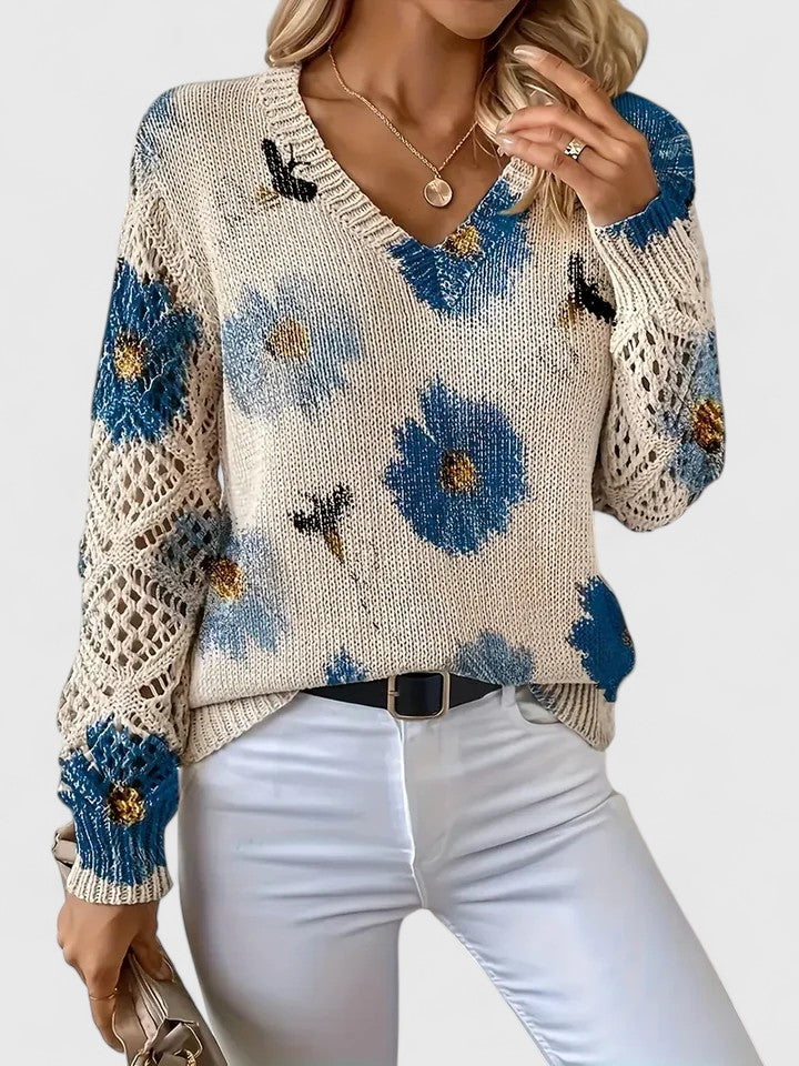 Maelynn™ – Floral Sweater for Timeless Elegance