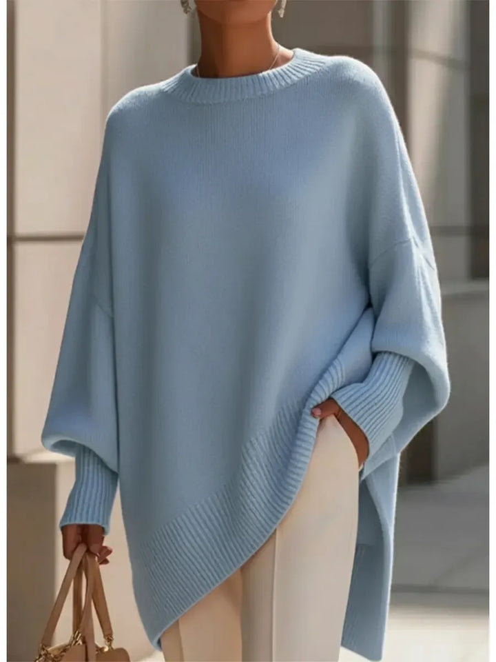 Women's Cozy Loose Asymmetrical Hem Sweater